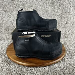 Women's 9 / Men's 7 - Bogs Overshoe Zip Composite Safety Toe Black Shoes Work